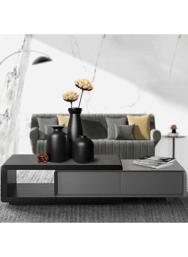 Anmi 3 Piece Black Ceramic Vase Set | Ramadan & Eid Home Decor | Pampas Grass Compatible Vases for Living Room Dining Table Office Bedroom - Image 5
